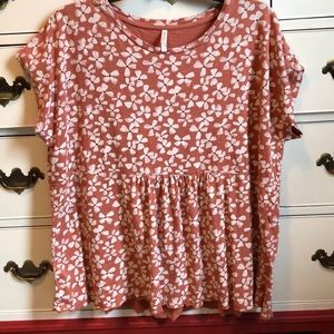 Rylee + Cru flower babydoll tee EUC